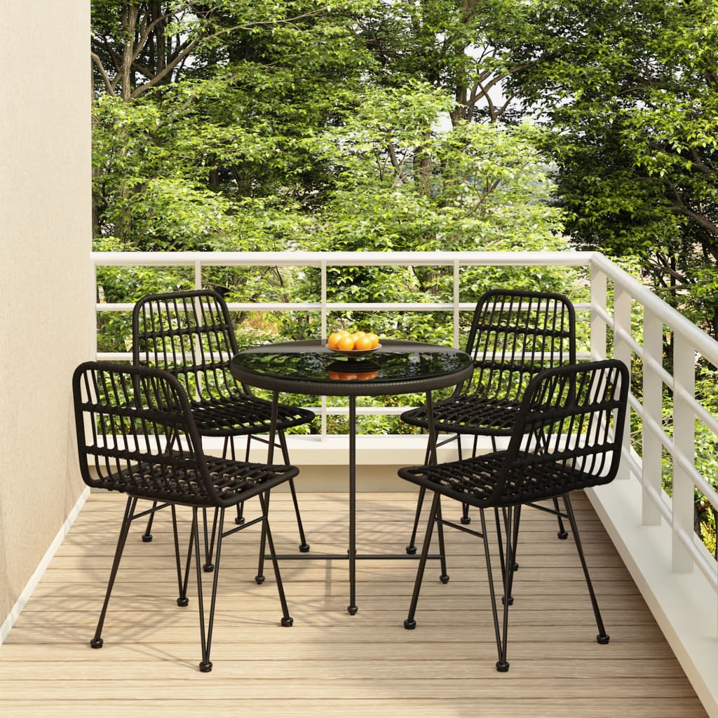 8720845818296_m_en_hd_1 vidaXL 5 Piece Garden Dining Set Black Poly Rattan - Image 1