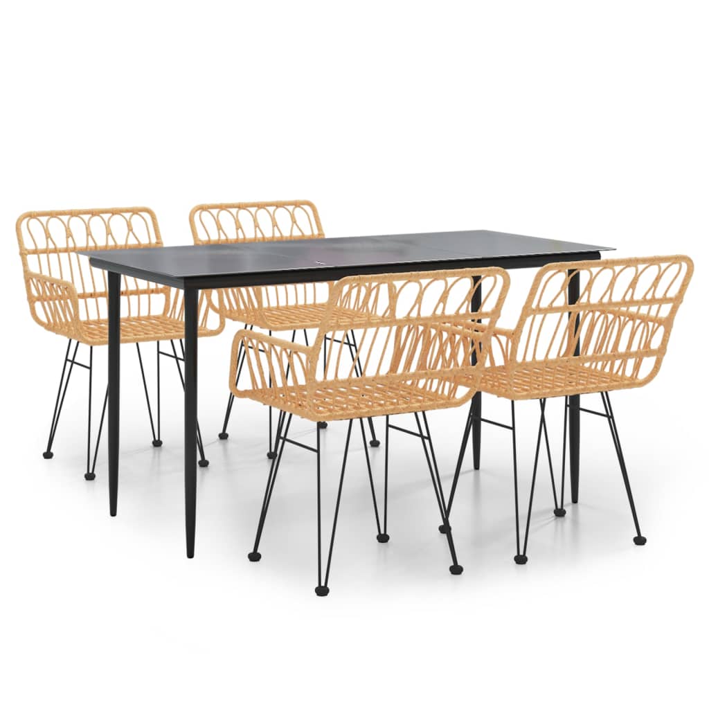 8720845818326_a_en_hd_1 vidaXL 5 Piece Garden Dining Set Poly Rattan - Image 2