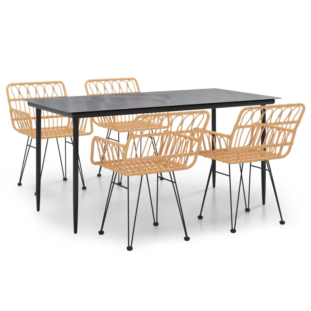 8720845818333_a_en_hd_1 vidaXL 5 Piece Garden Dining Set Poly Rattan - Image 2