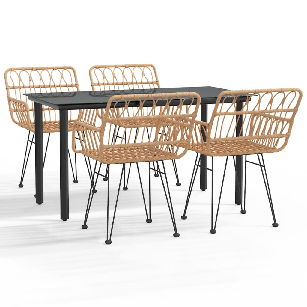 8720845818463_a_en_hd_1 vidaXL 5 Piece Garden Dining Set Poly Rattan - Image 2