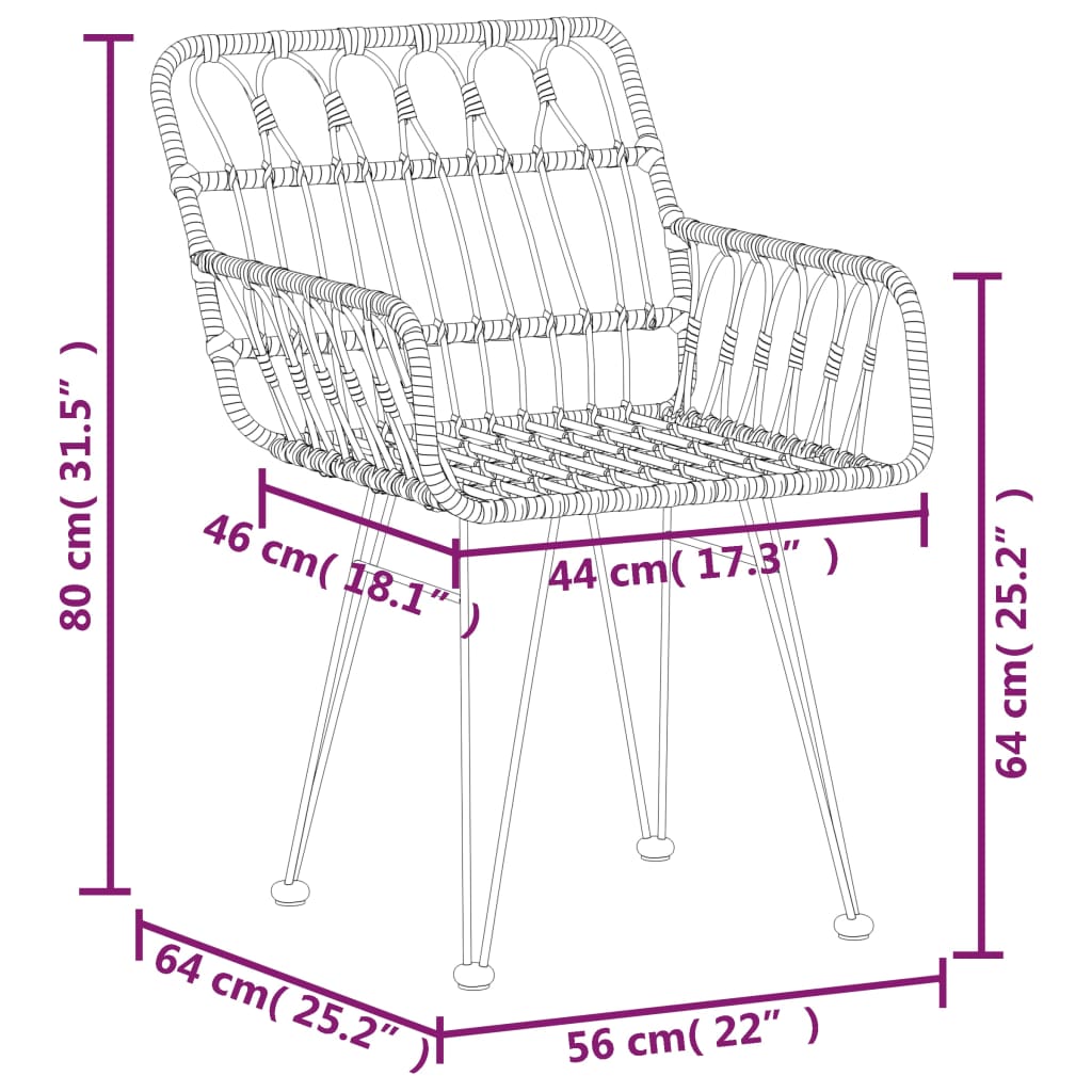 8720845818517_g_en_hd_8 vidaXL 3 Piece Garden Dining Set Black Poly Rattan - Image 10