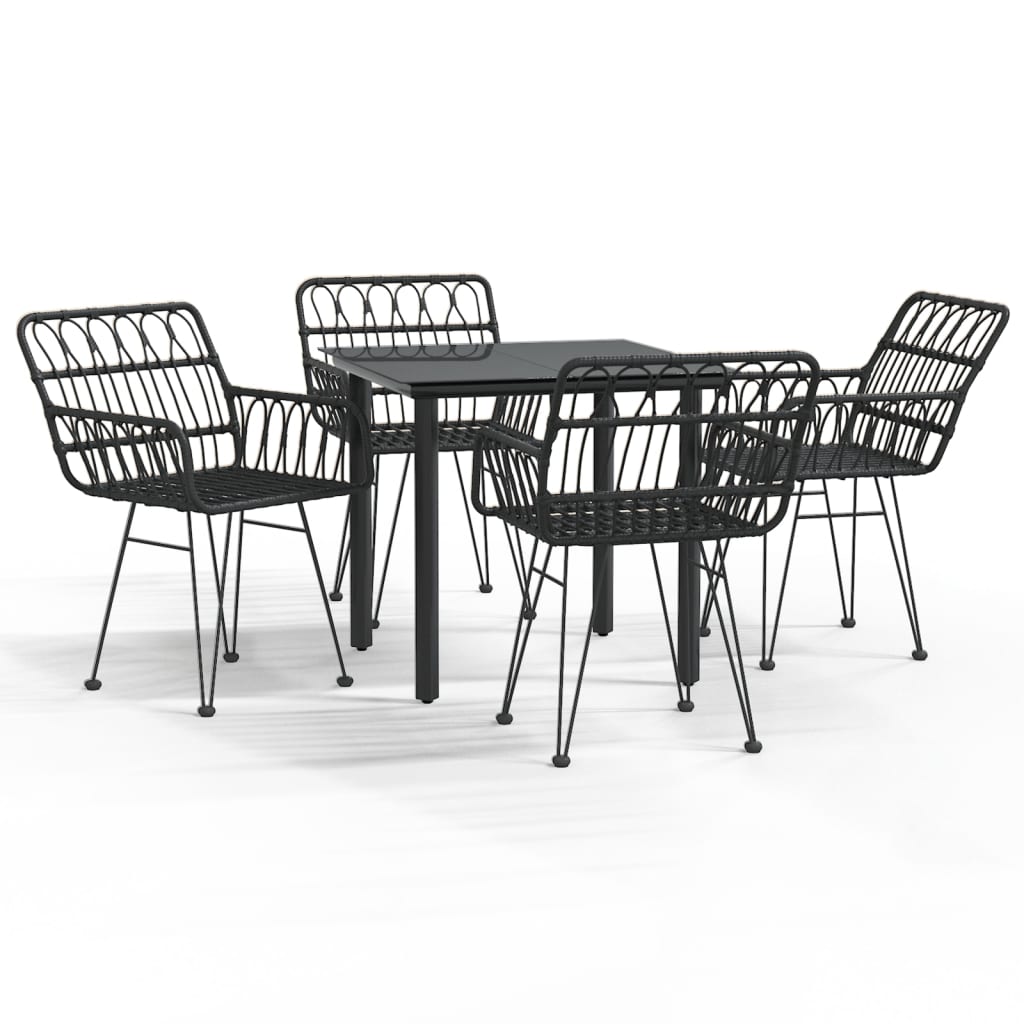 8720845818524_a_en_hd_1 vidaXL 5 Piece Garden Dining Set Black Poly Rattan - Image 2