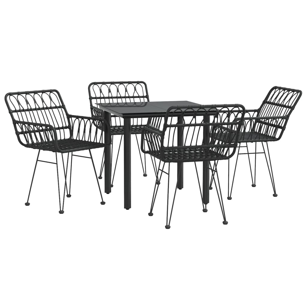 8720845818524_g_en_hd_1 vidaXL 5 Piece Garden Dining Set Black Poly Rattan - Image 3