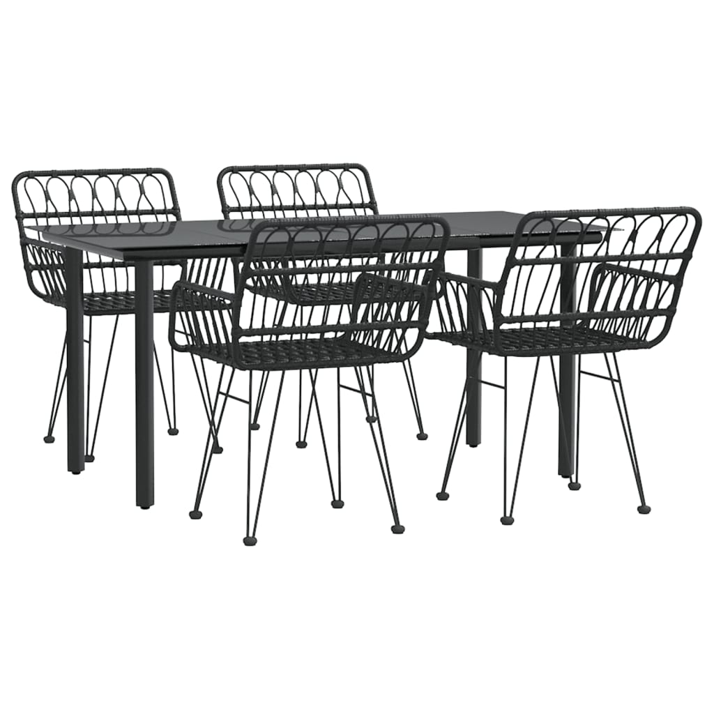 8720845818548_g_en_hd_1 vidaXL 5 Piece Garden Dining Set Black Poly Rattan - Image 3