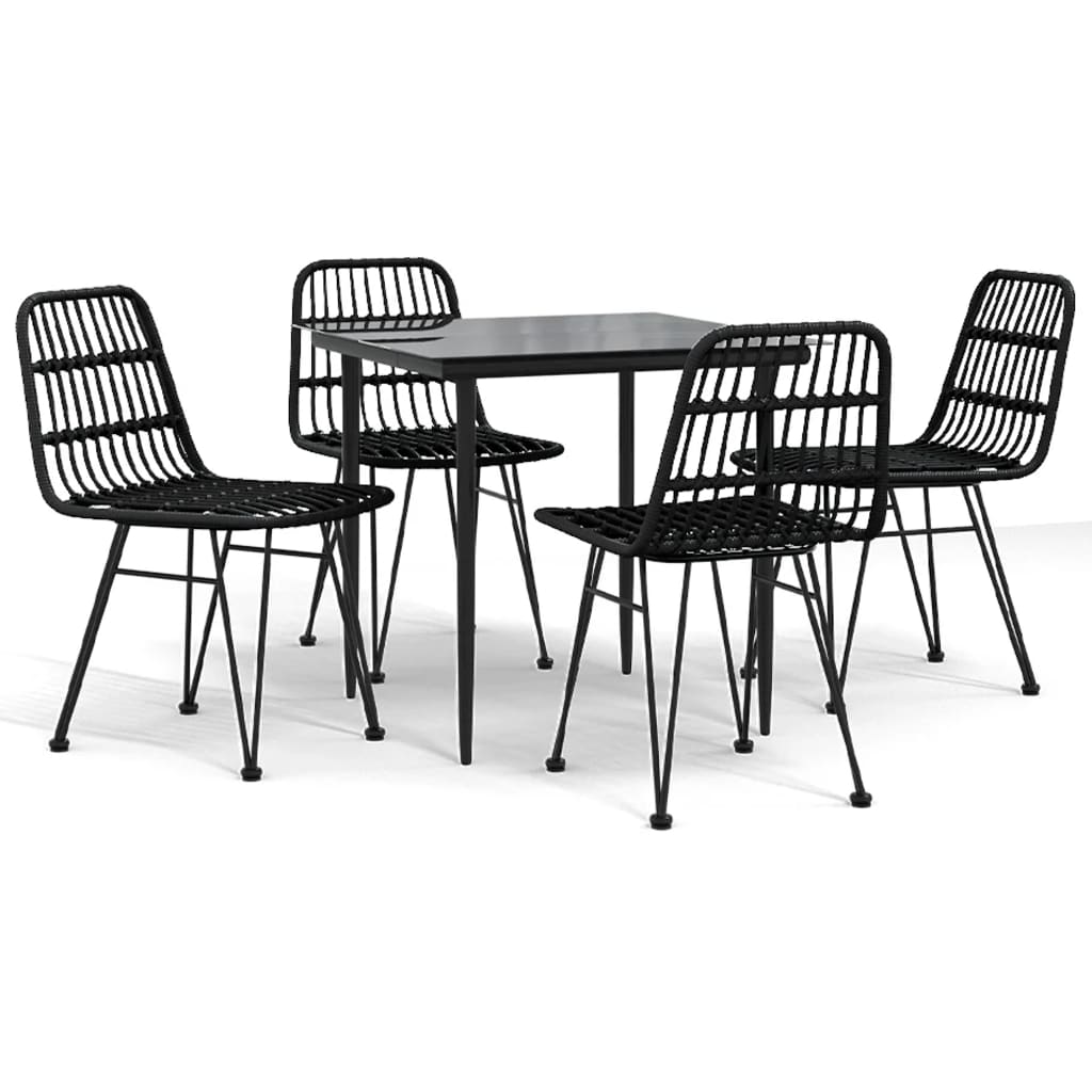 8720845818661_a_en_hd_1 vidaXL 5 Piece Garden Dining Set Black Poly Rattan - Image 2