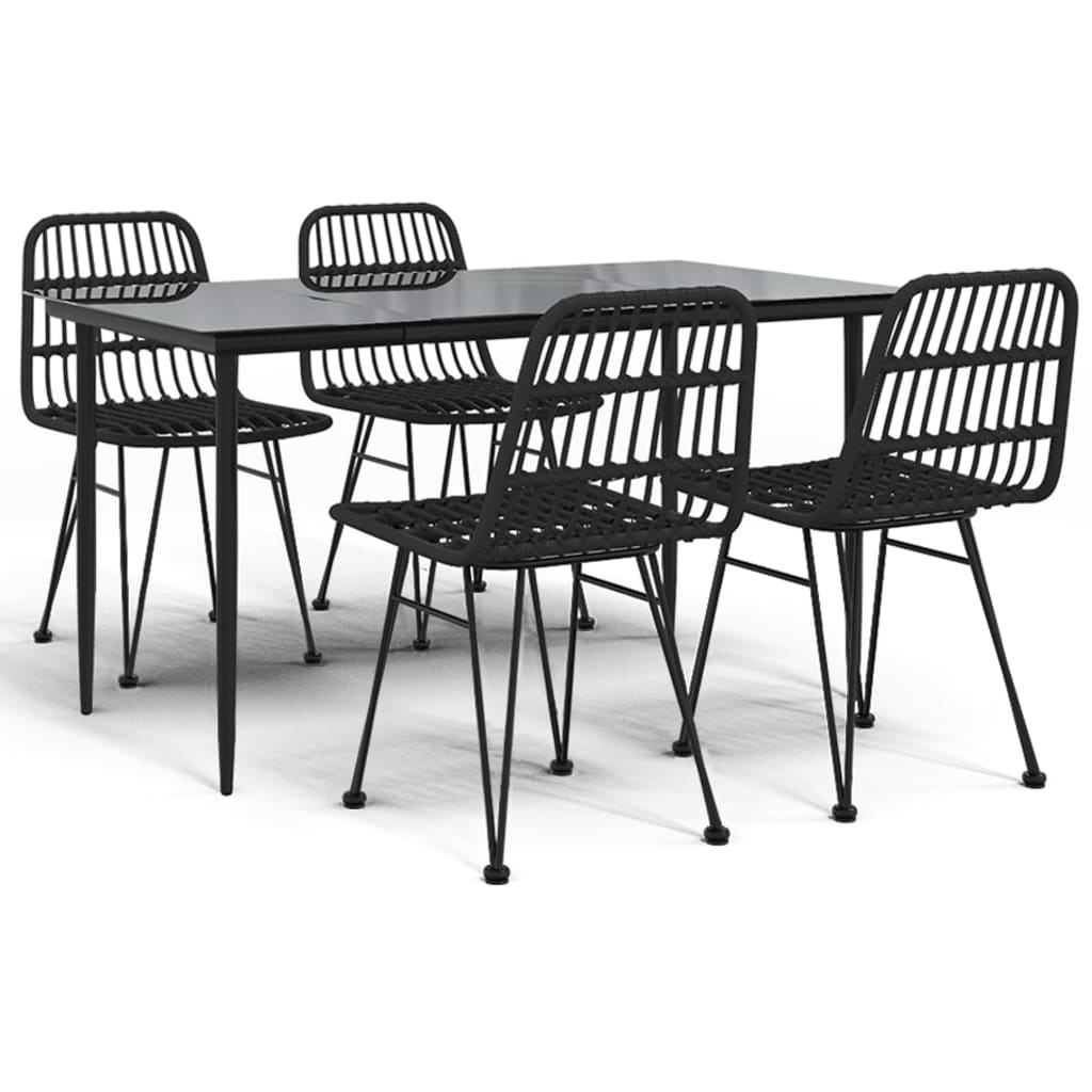 8720845818678_a_en_hd_1 vidaXL 5 Piece Garden Dining Set Black Poly Rattan - Image 2