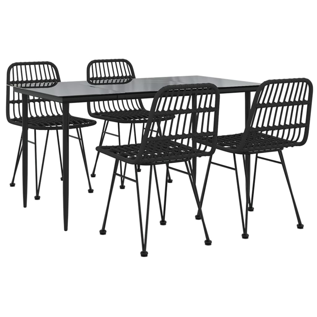 8720845818678_g_en_hd_1 vidaXL 5 Piece Garden Dining Set Black Poly Rattan - Image 3