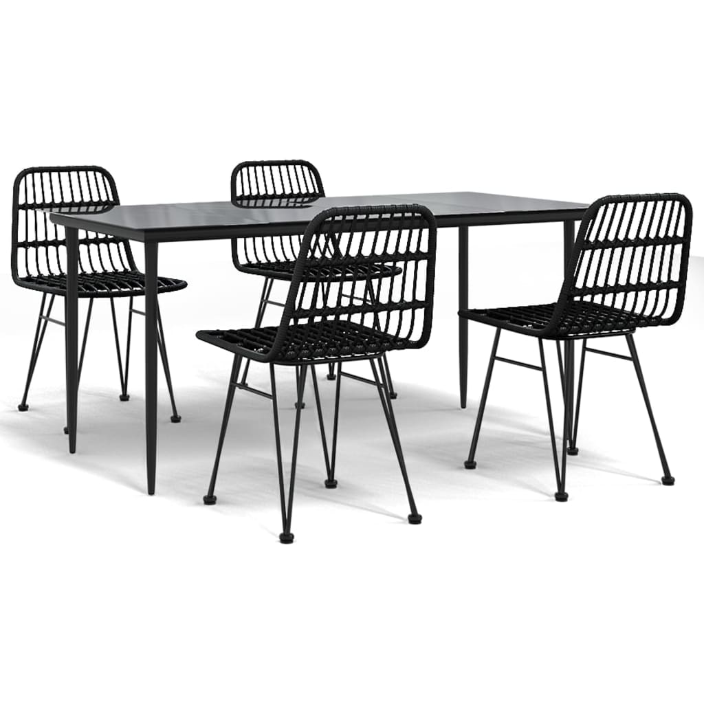 8720845818685_a_en_hd_1 vidaXL 5 Piece Garden Dining Set Black Poly Rattan - Image 2