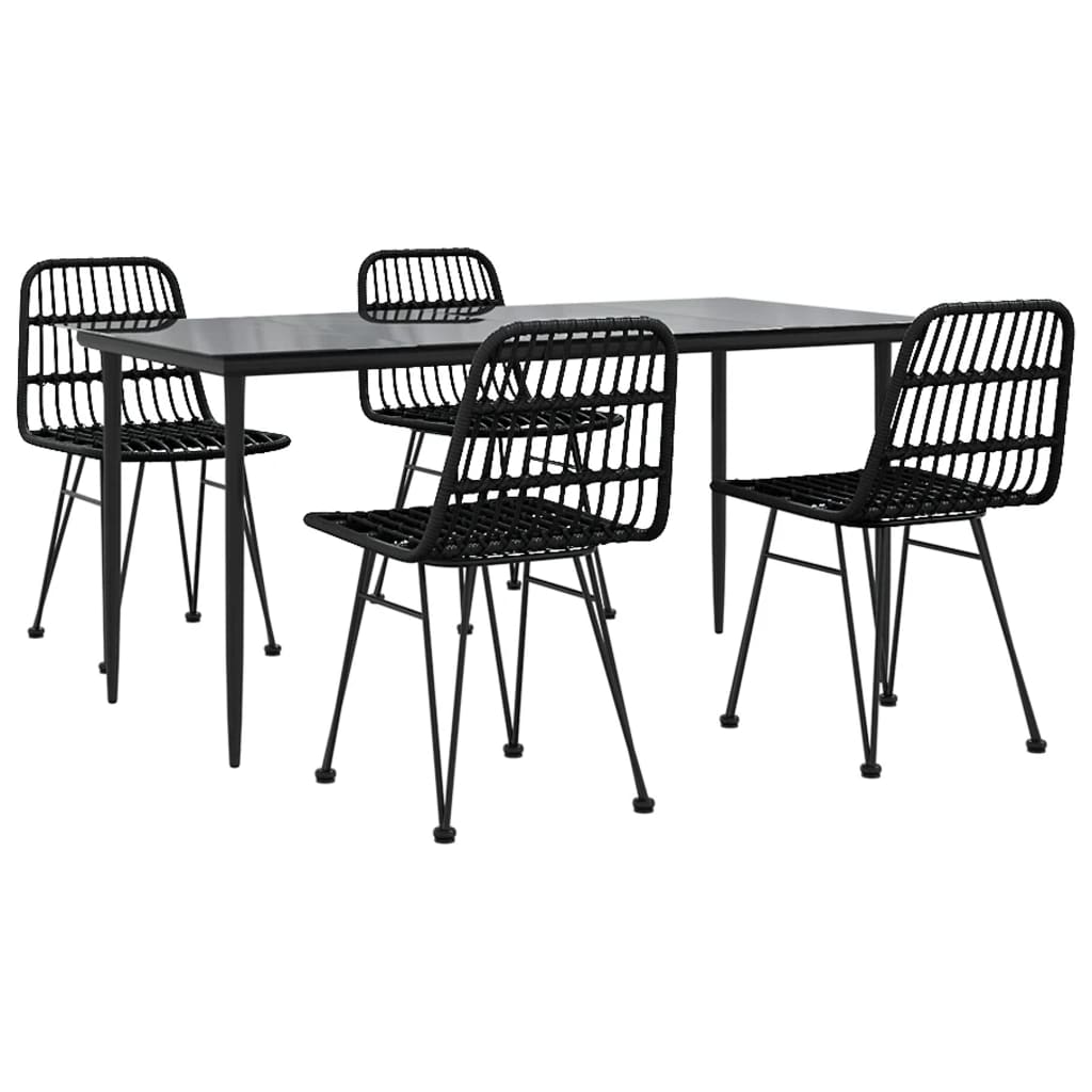 8720845818685_g_en_hd_1 vidaXL 5 Piece Garden Dining Set Black Poly Rattan - Image 3