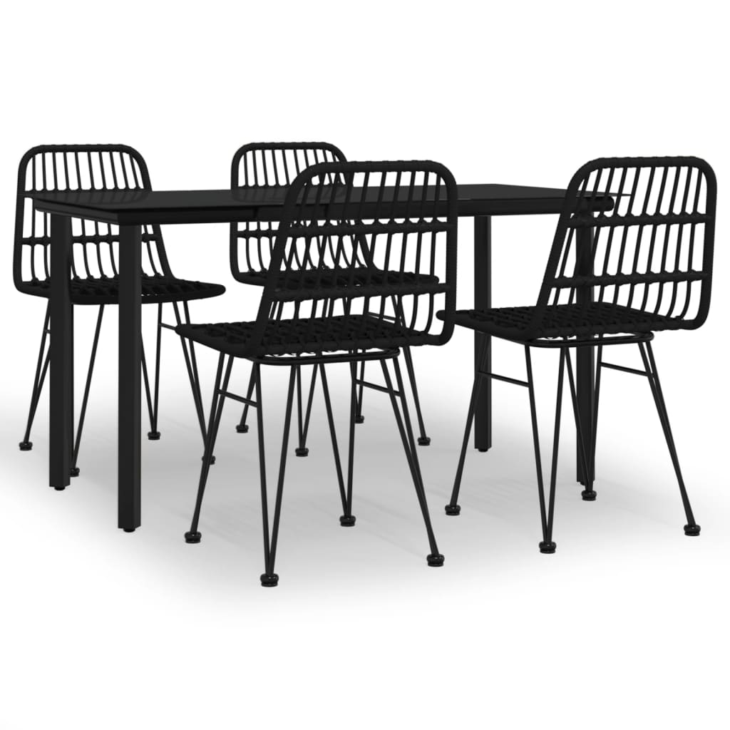 8720845818814_a_en_hd_1 vidaXL 5 Piece Garden Dining Set Black Poly Rattan - Image 2