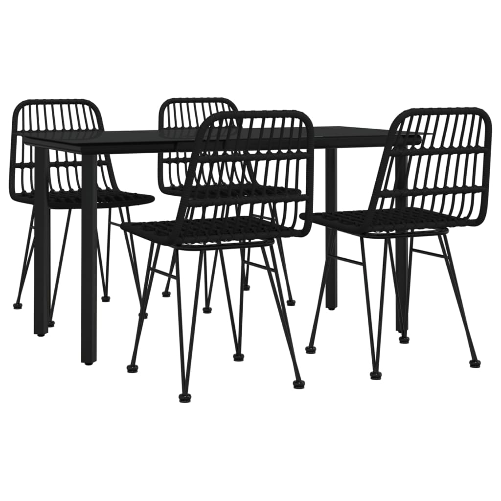 8720845818814_g_en_hd_1 vidaXL 5 Piece Garden Dining Set Black Poly Rattan - Image 3