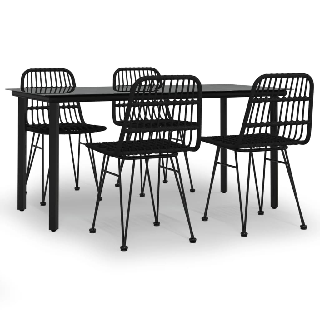 8720845818821_a_en_hd_1 vidaXL 5 Piece Garden Dining Set Black Poly Rattan - Image 2