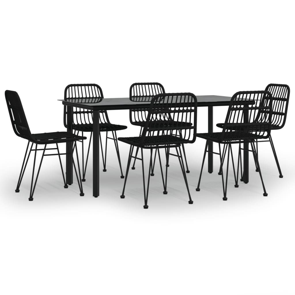 8720845818838_a_en_hd_1 vidaXL 7 Piece Garden Dining Set Black Poly Rattan - Image 2