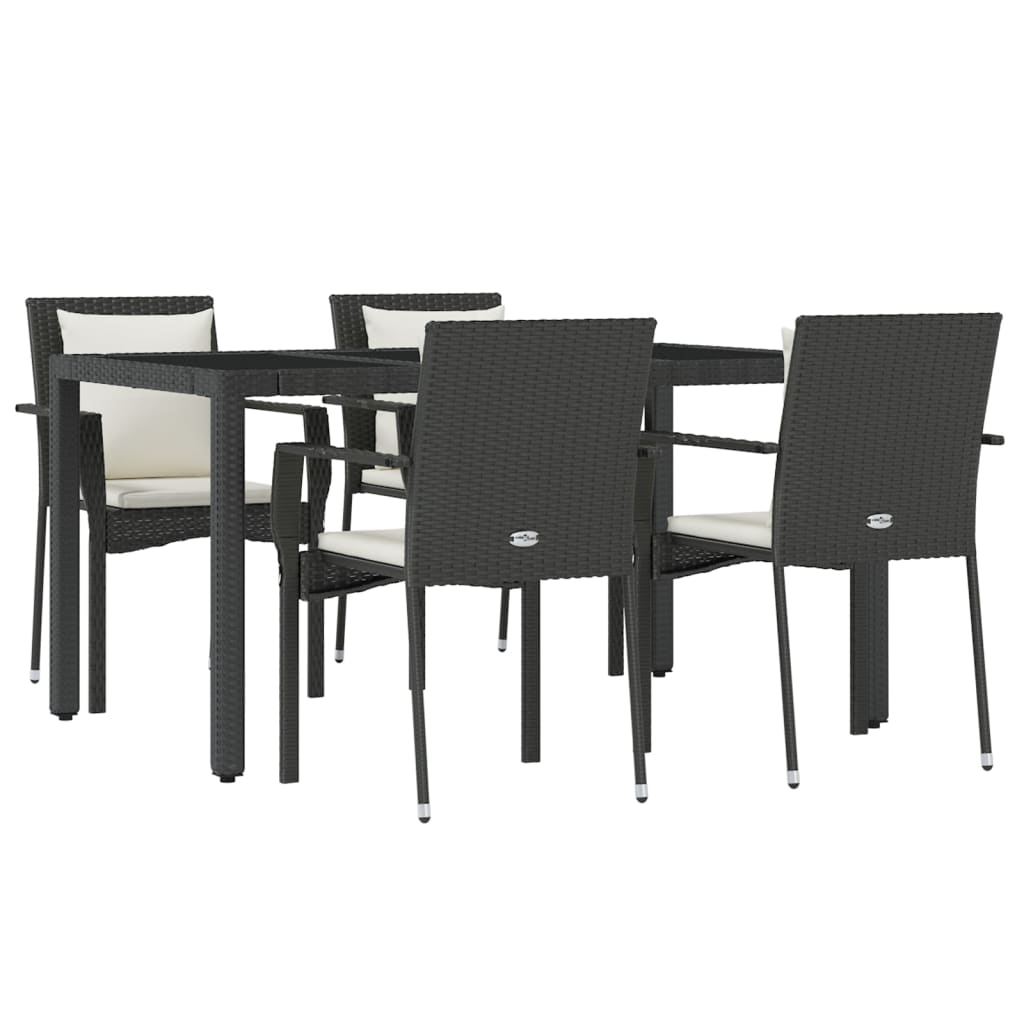 8720845818883_g_en_hd_1 vidaXL 5 Piece Garden Dining Set with Cushions Black Poly Rattan - Image 3