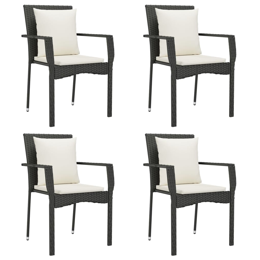 8720845818883_g_en_hd_2 vidaXL 5 Piece Garden Dining Set with Cushions Black Poly Rattan - Image 4