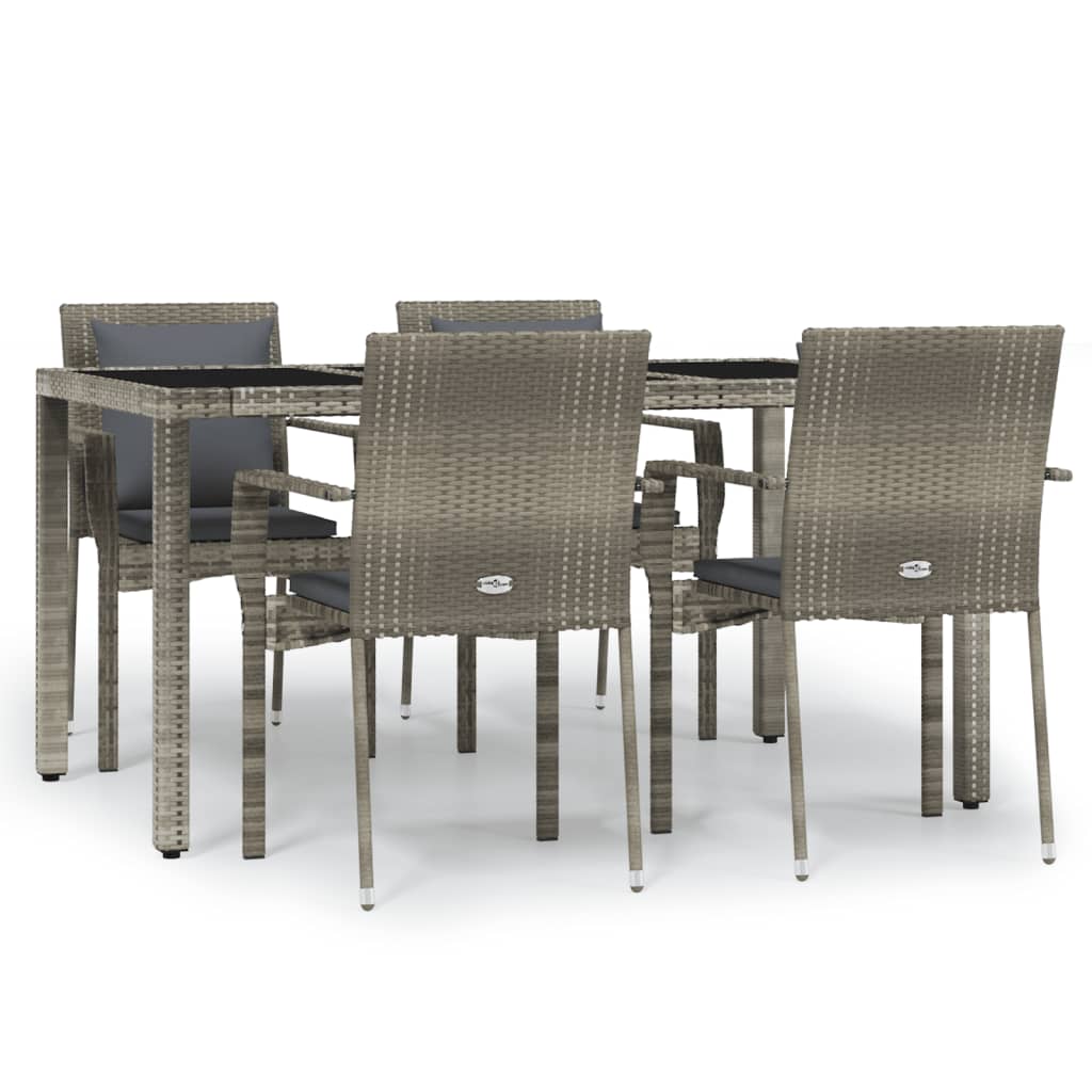 8720845818944_a_en_hd_1 vidaXL 5 Piece Garden Dining Set with Cushions Grey Poly Rattan - Image 2