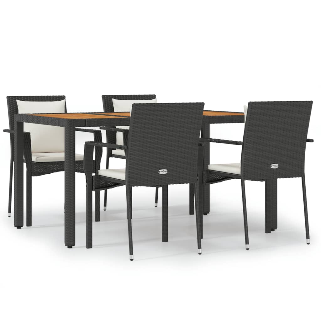 8720845819002_a_en_hd_1 vidaXL 5 Piece Garden Dining Set with Cushions Black Poly Rattan - Image 2