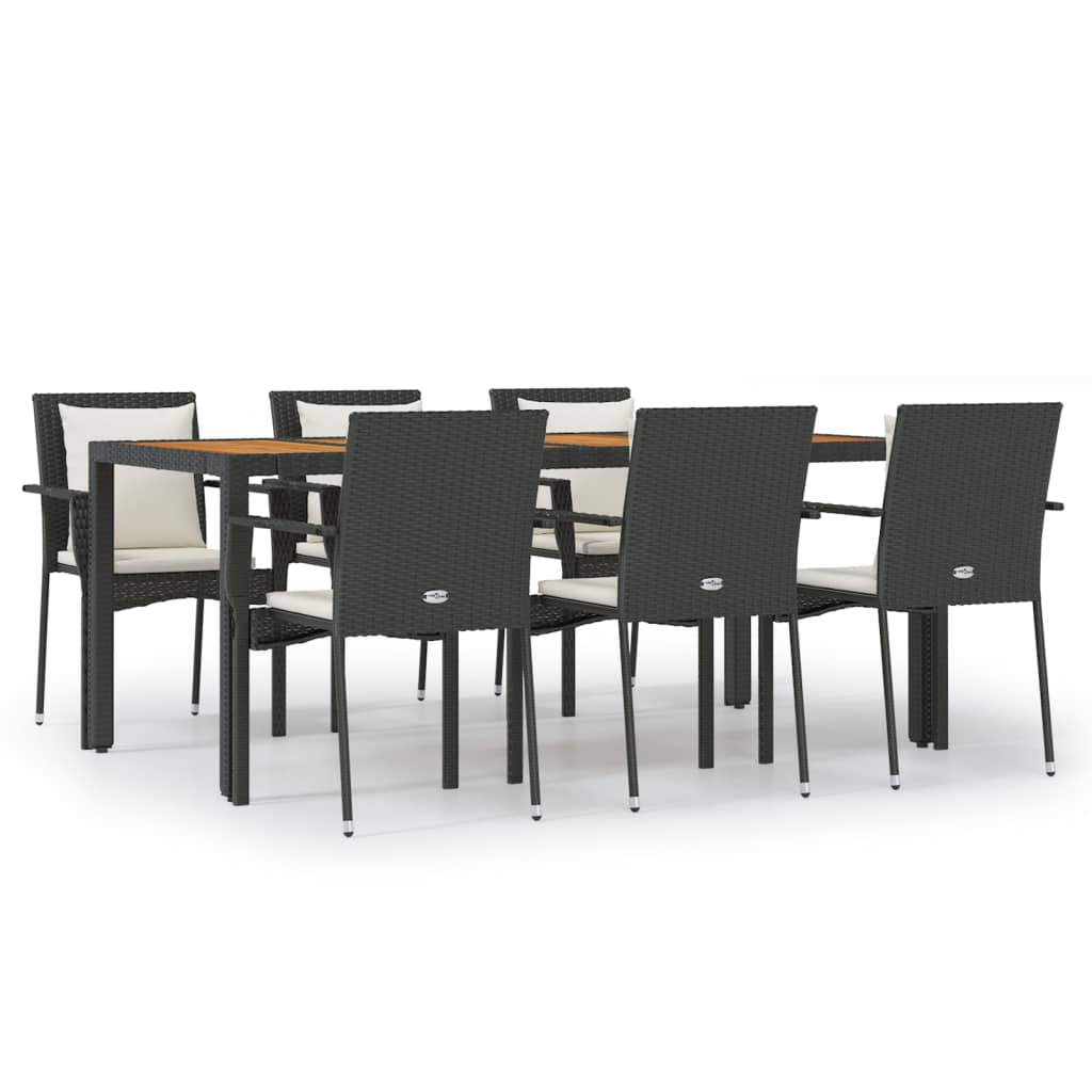 8720845819026_a_en_hd_1 vidaXL 7 Piece Garden Dining Set with Cushions Black Poly Rattan - Image 2