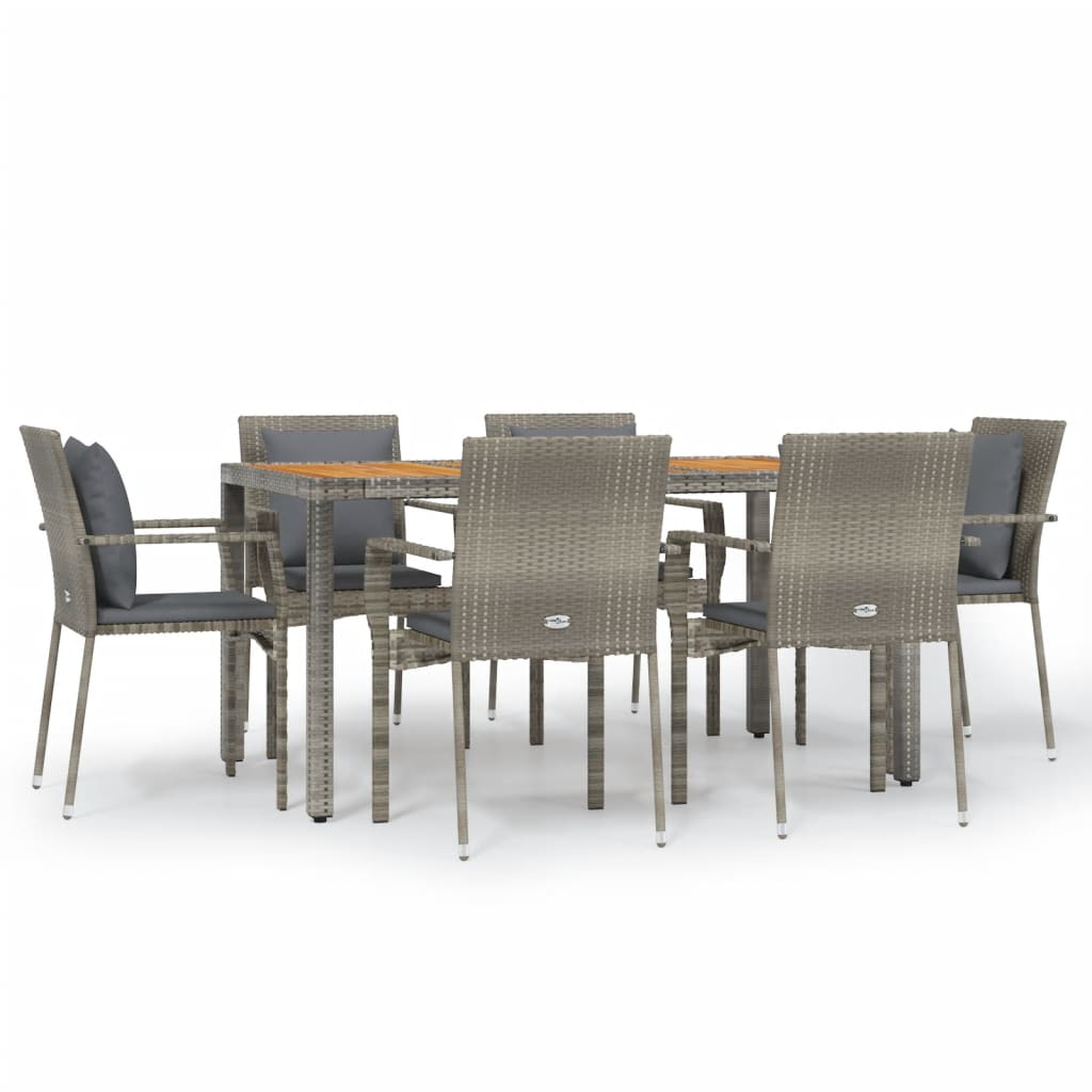 8720845819071_a_en_hd_1 vidaXL 7 Piece Garden Dining Set with Cushions Grey Poly Rattan - Image 2