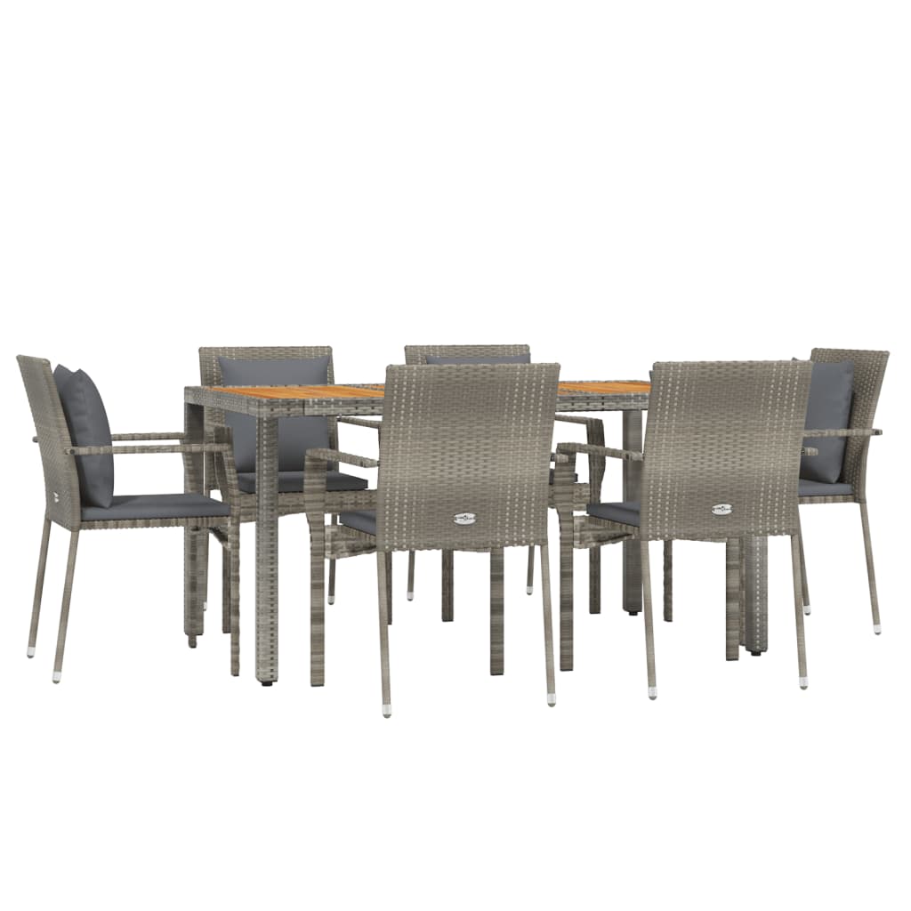 8720845819071_g_en_hd_1 vidaXL 7 Piece Garden Dining Set with Cushions Grey Poly Rattan - Image 3