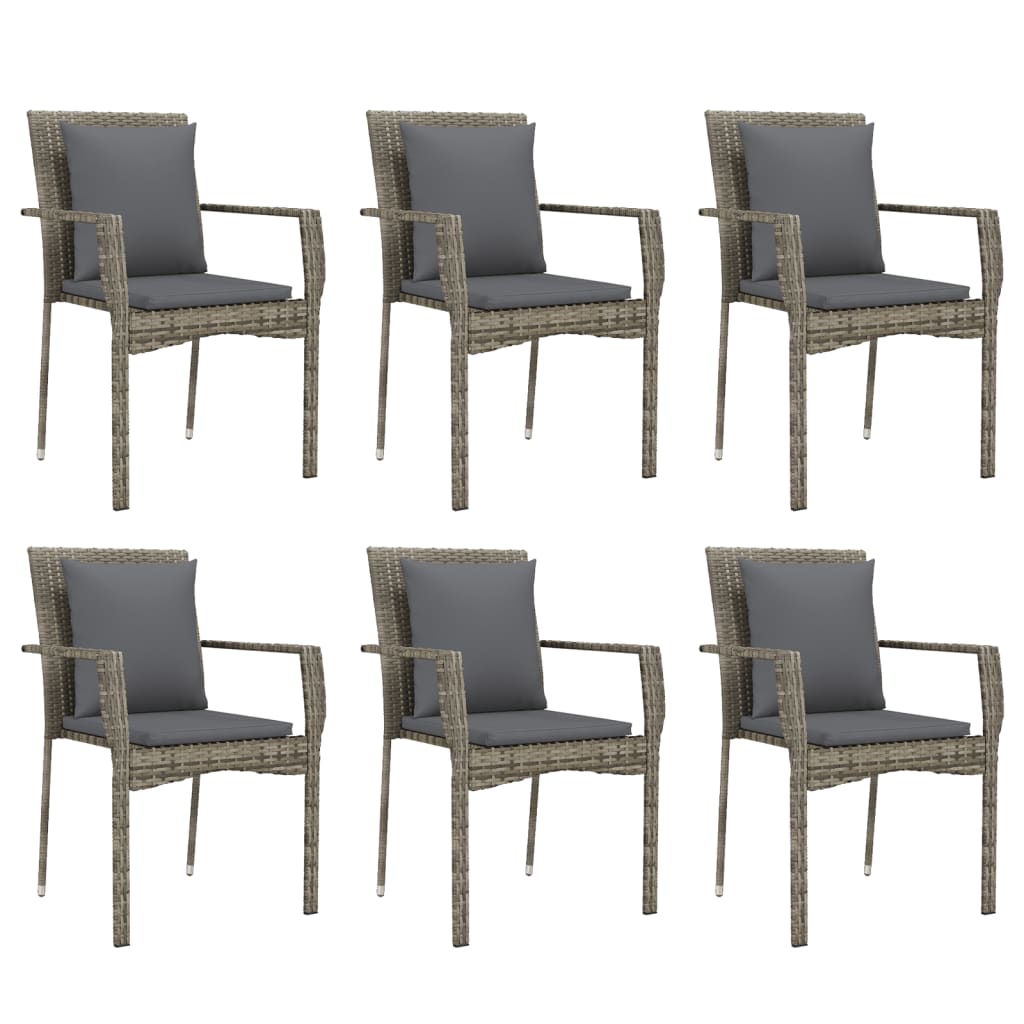 8720845819071_g_en_hd_2 vidaXL 7 Piece Garden Dining Set with Cushions Grey Poly Rattan - Image 4