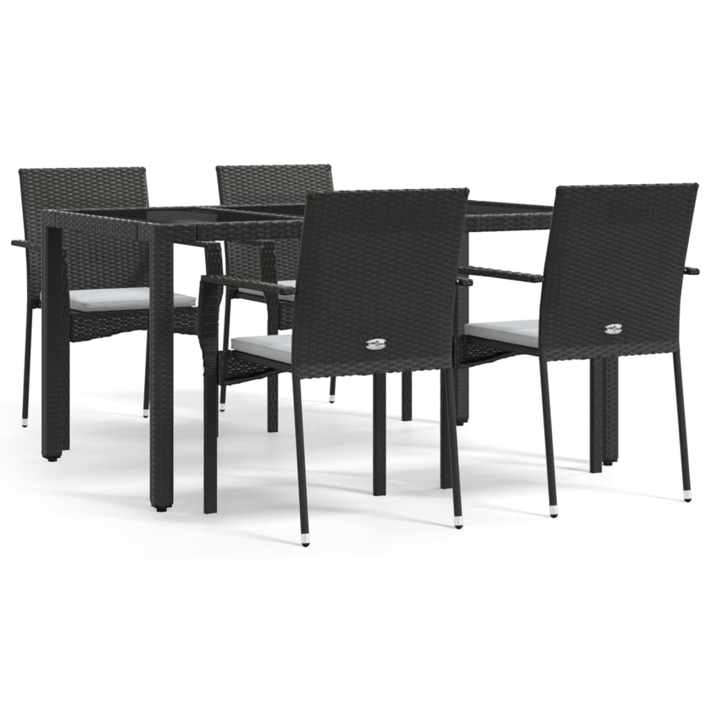 8720845819125_a_en_hd_1 vidaXL 5 Piece Garden Dining Set with Cushions Black Poly Rattan - Image 2