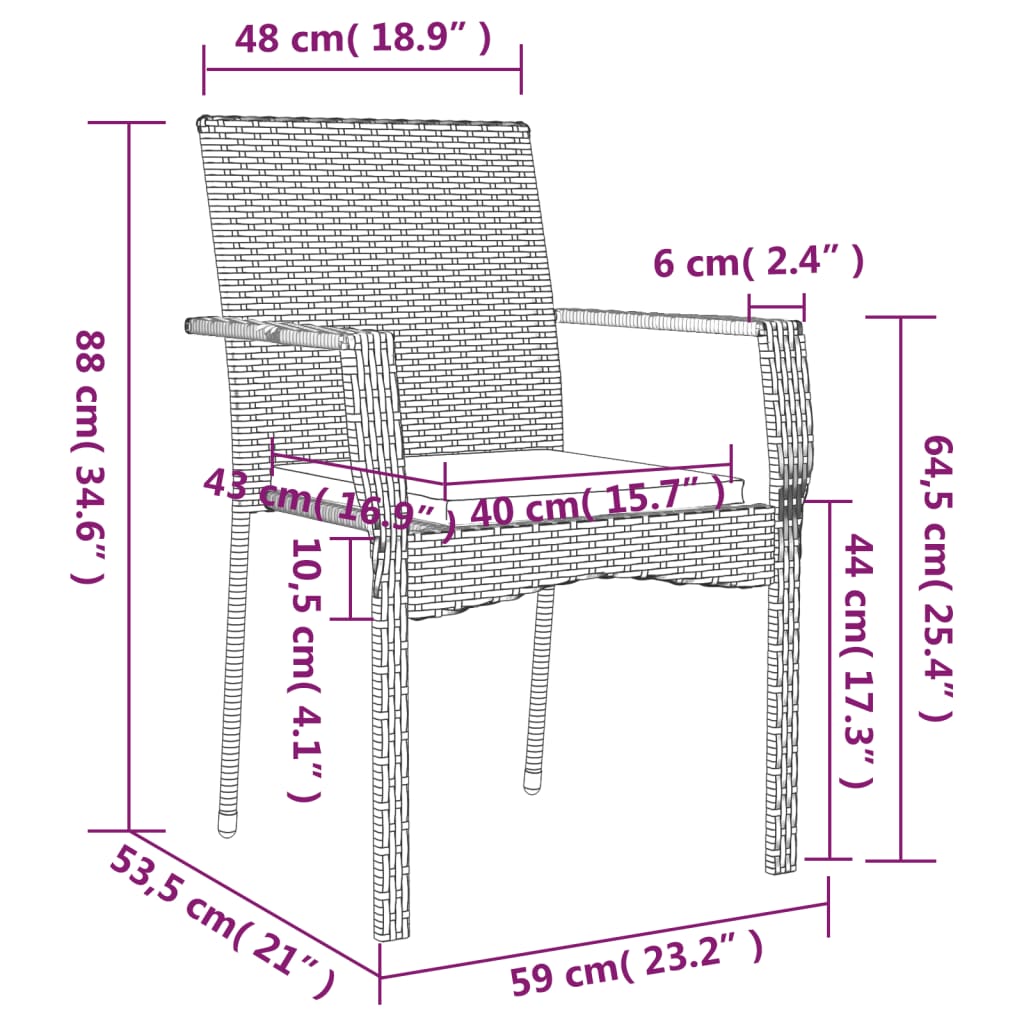 8720845819125_g_en_hd_8 vidaXL 5 Piece Garden Dining Set with Cushions Black Poly Rattan - Image 10