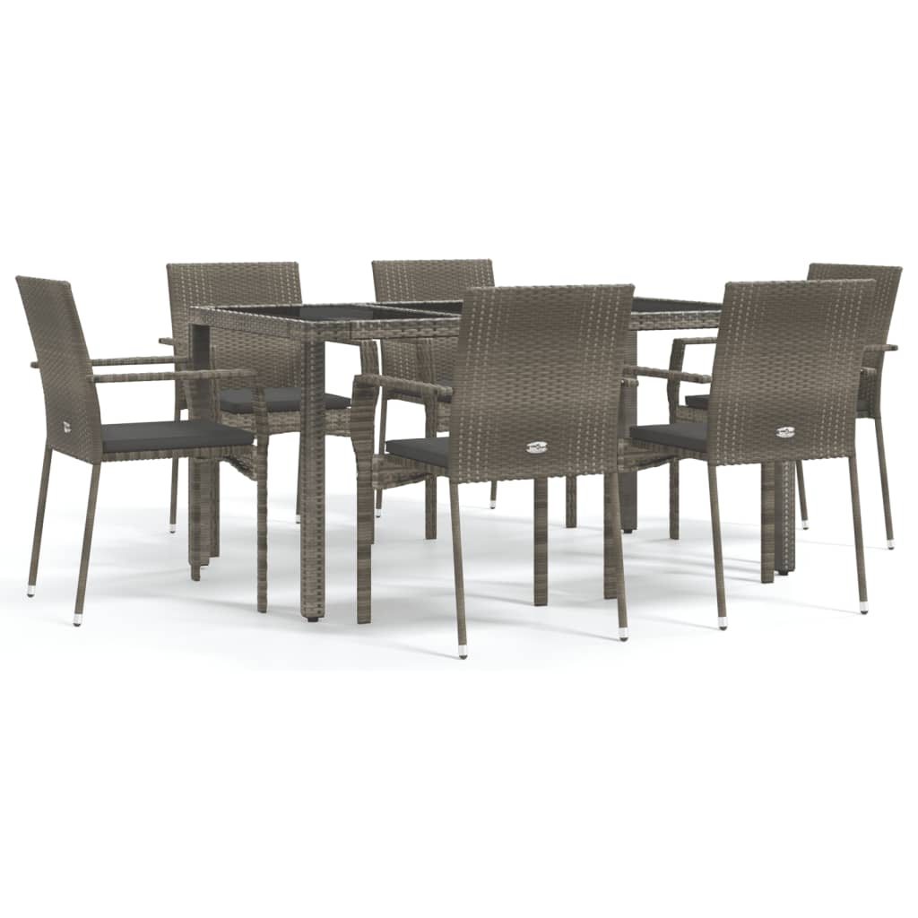 8720845819194_a_en_hd_1 vidaXL 7 Piece Garden Dining Set with Cushions Grey Poly Rattan - Image 2