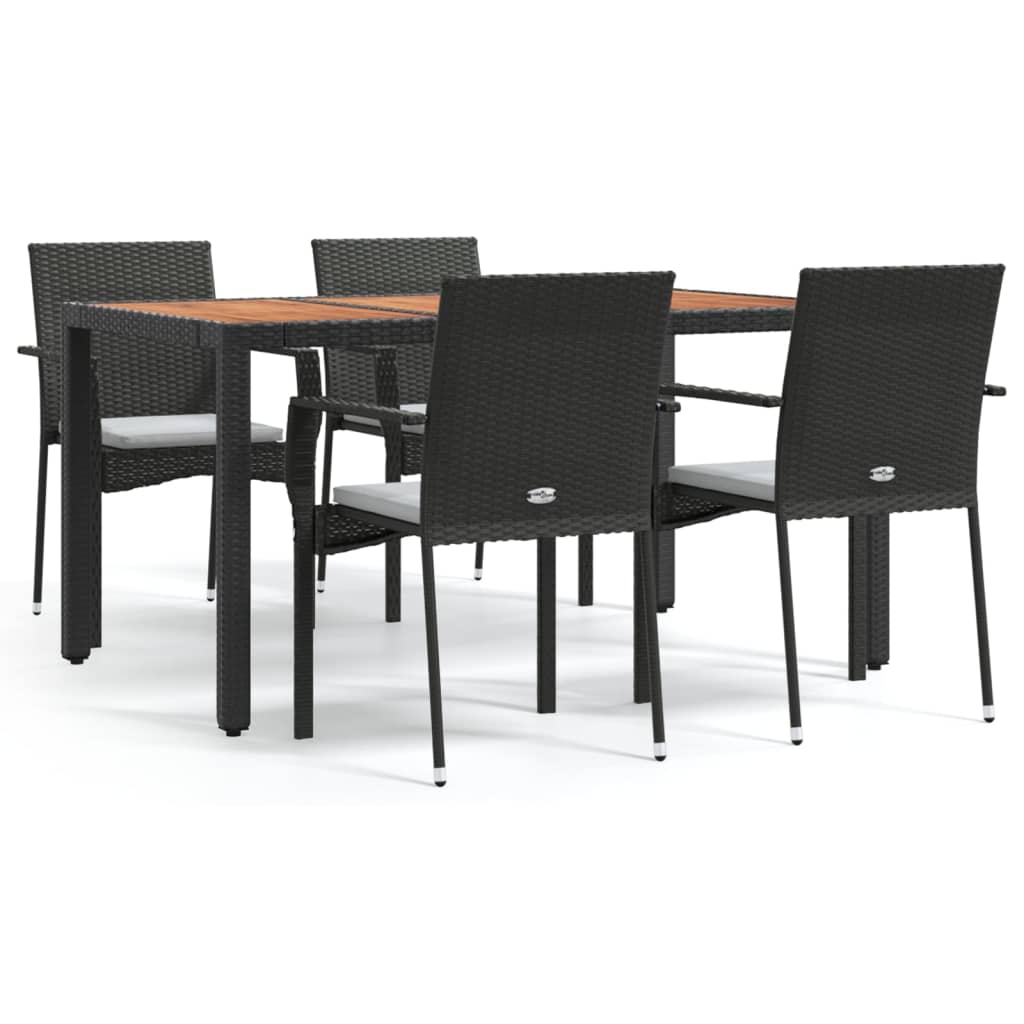 8720845819248_a_en_hd_1 vidaXL 5 Piece Garden Dining Set with Cushions Black Poly Rattan - Image 2