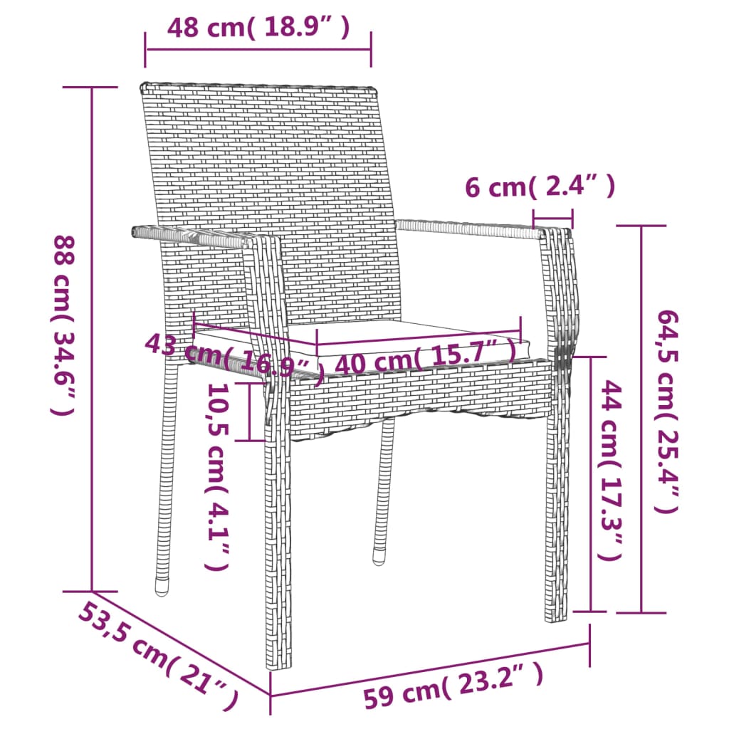 8720845819248_g_en_hd_9 vidaXL 5 Piece Garden Dining Set with Cushions Black Poly Rattan - Image 11