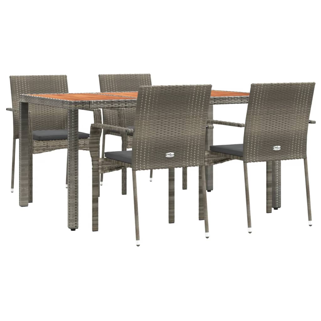8720845819309_g_en_hd_1 vidaXL 5 Piece Garden Dining Set with Cushions Grey Poly Rattan - Image 3