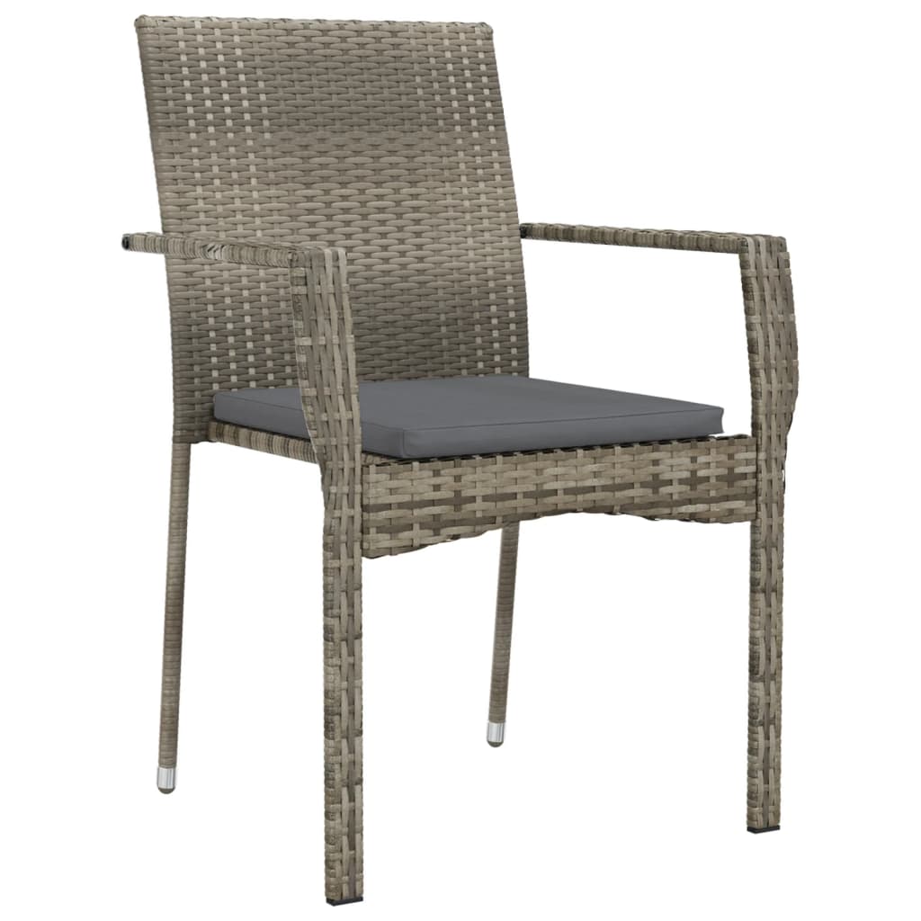 8720845819309_g_en_hd_3 vidaXL 5 Piece Garden Dining Set with Cushions Grey Poly Rattan - Image 5