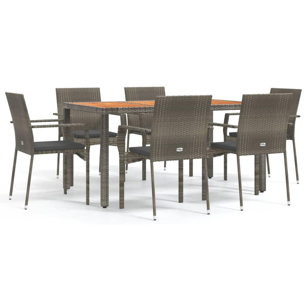 8720845819316_a_en_hd_1 vidaXL 7 Piece Garden Dining Set with Cushions Grey Poly Rattan - Image 2