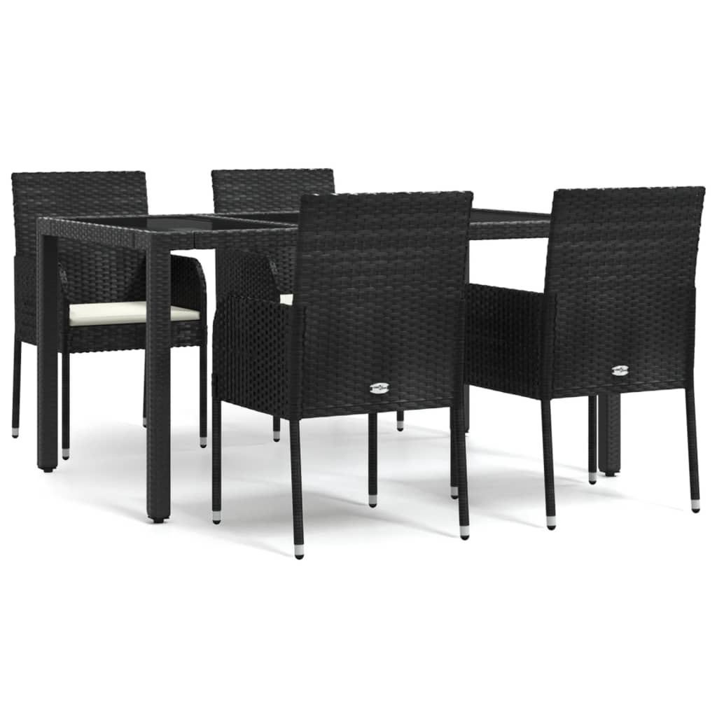 8720845819361_a_en_hd_1 vidaXL 5 Piece Garden Dining Set with Cushions Black Poly Rattan - Image 2