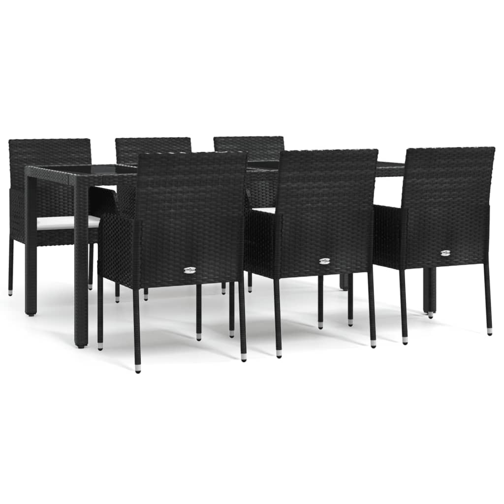 8720845819385_a_en_hd_1 vidaXL 7 Piece Garden Dining Set with Cushions Black Poly Rattan - Image 2