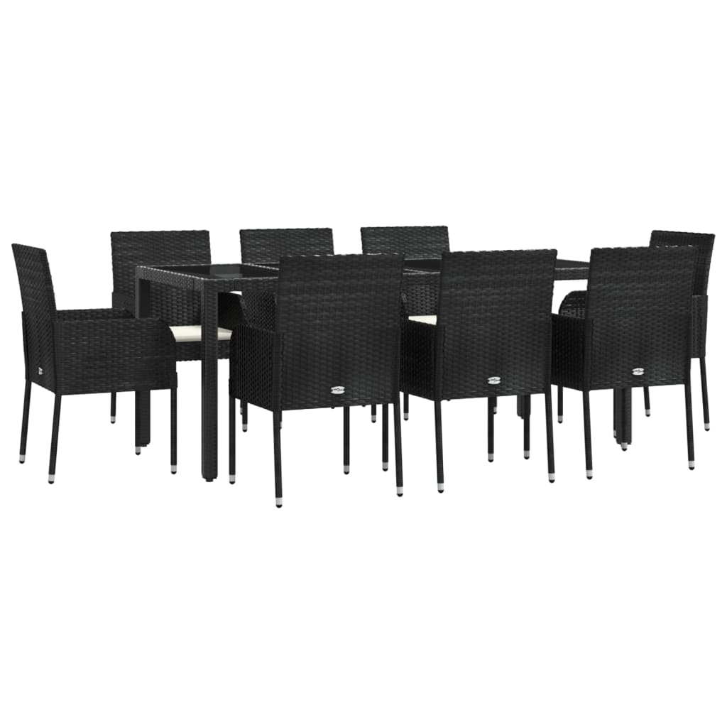 8720845819392_g_en_hd_1 vidaXL 9 Piece Garden Dining Set with Cushions Black Poly Rattan - Image 3
