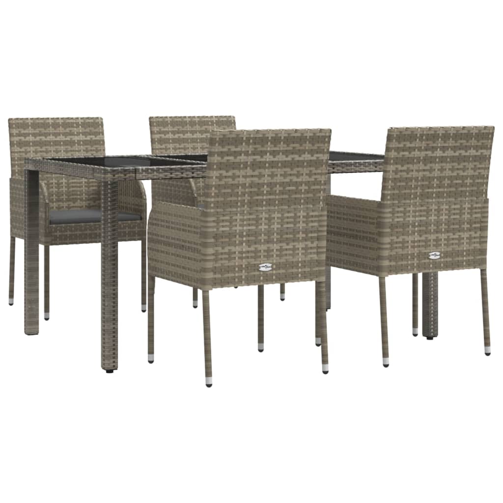 8720845819422_g_en_hd_1 vidaXL 5 Piece Garden Dining Set with Cushions Grey Poly Rattan - Image 3