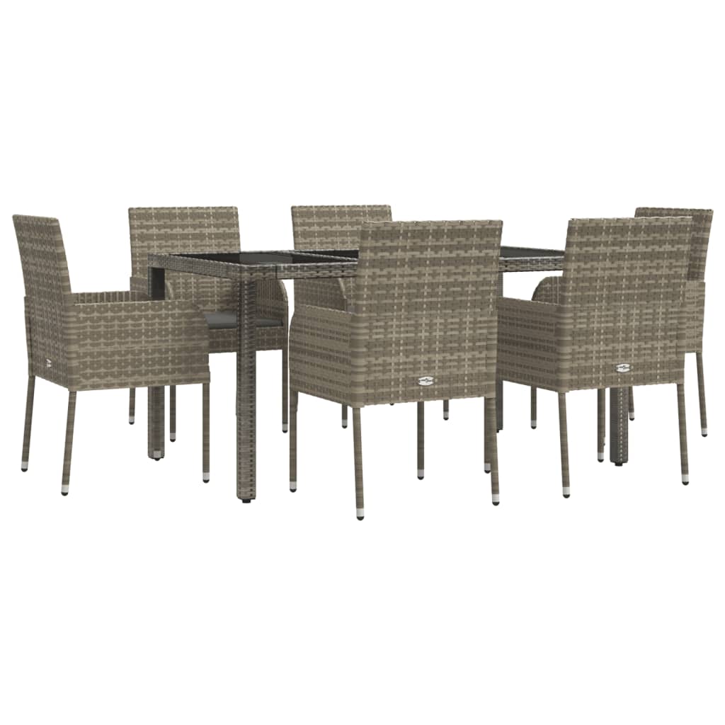 8720845819439_g_en_hd_1 vidaXL 7 Piece Garden Dining Set with Cushions Grey Poly Rattan - Image 3