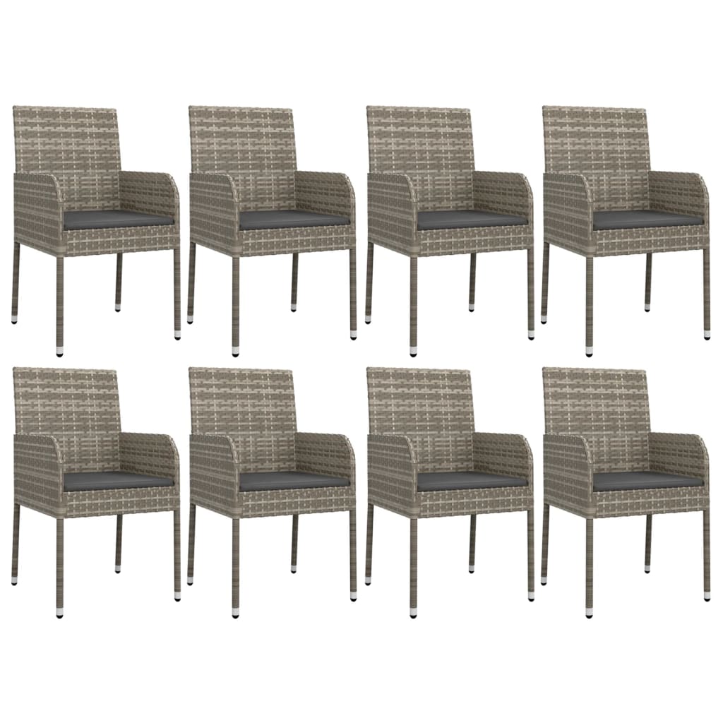 8720845819453_g_en_hd_2 vidaXL 9 Piece Garden Dining Set with Cushions Grey Poly Rattan - Image 4