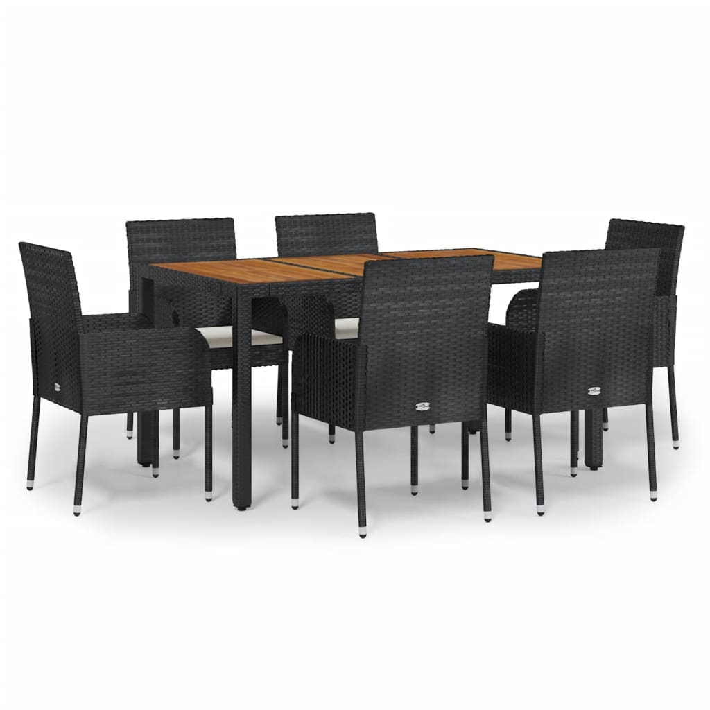 8720845819491_a_en_hd_1 vidaXL 7 Piece Garden Dining Set with Cushions Black Poly Rattan - Image 2