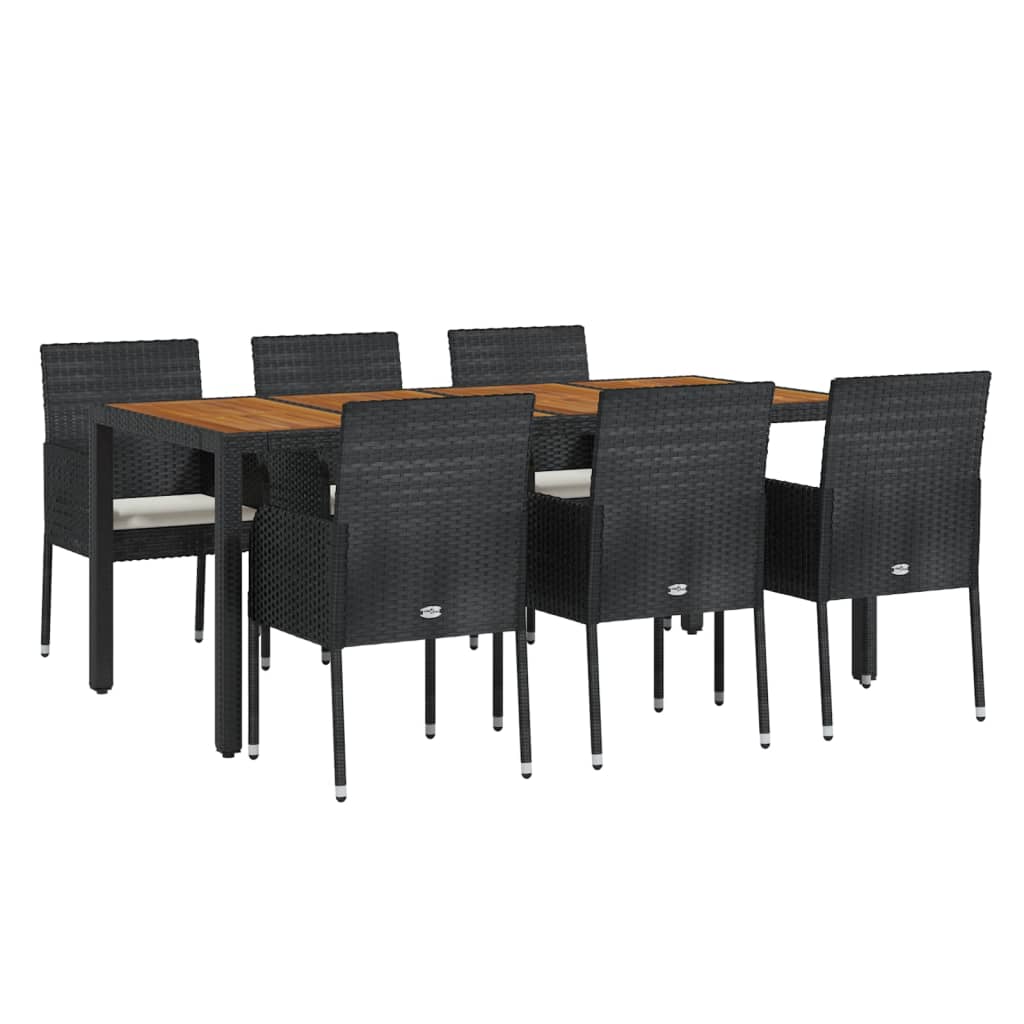 8720845819507_g_en_hd_1 vidaXL 7 Piece Garden Dining Set with Cushions Black Poly Rattan - Image 3