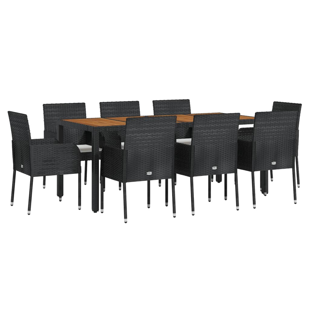 8720845819514_g_en_hd_1 vidaXL 9 Piece Garden Dining Set with Cushions Black Poly Rattan - Image 3