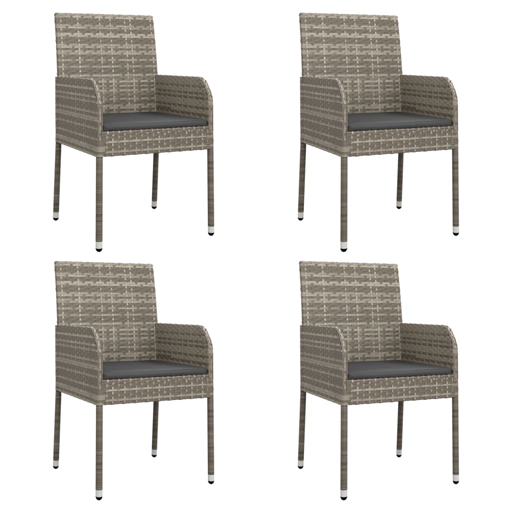 8720845819545_g_en_hd_2 vidaXL 5 Piece Garden Dining Set with Cushions Grey Poly Rattan - Image 4