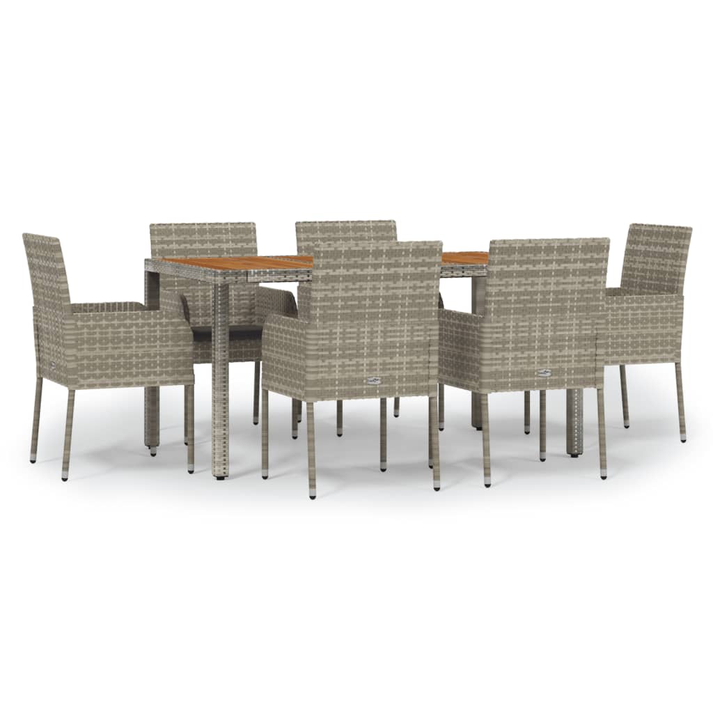 8720845819552_a_en_hd_1 vidaXL 7 Piece Garden Dining Set with Cushions Grey Poly Rattan - Image 2