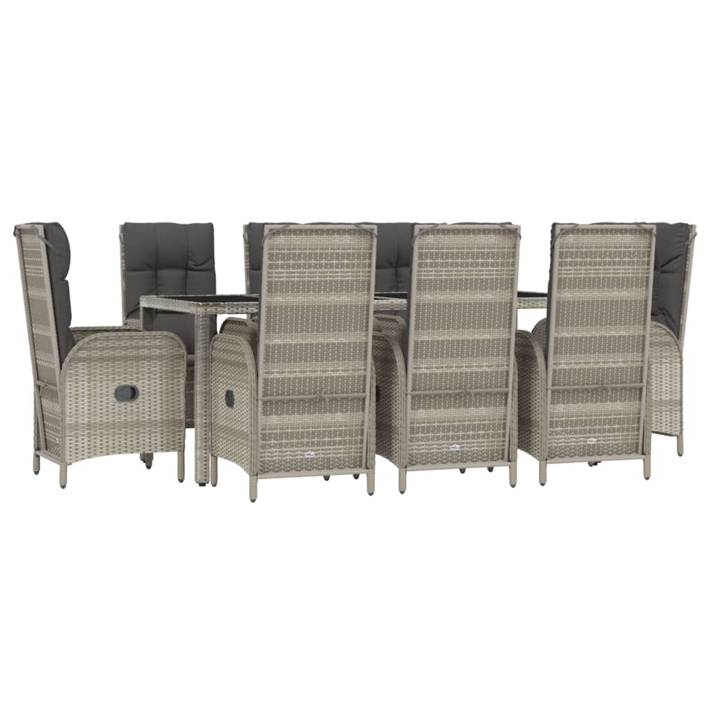 8720845819637_g_en_hd_1 vidaXL 9 Piece Garden Dining Set with Cushions Grey Poly Rattan - Image 3