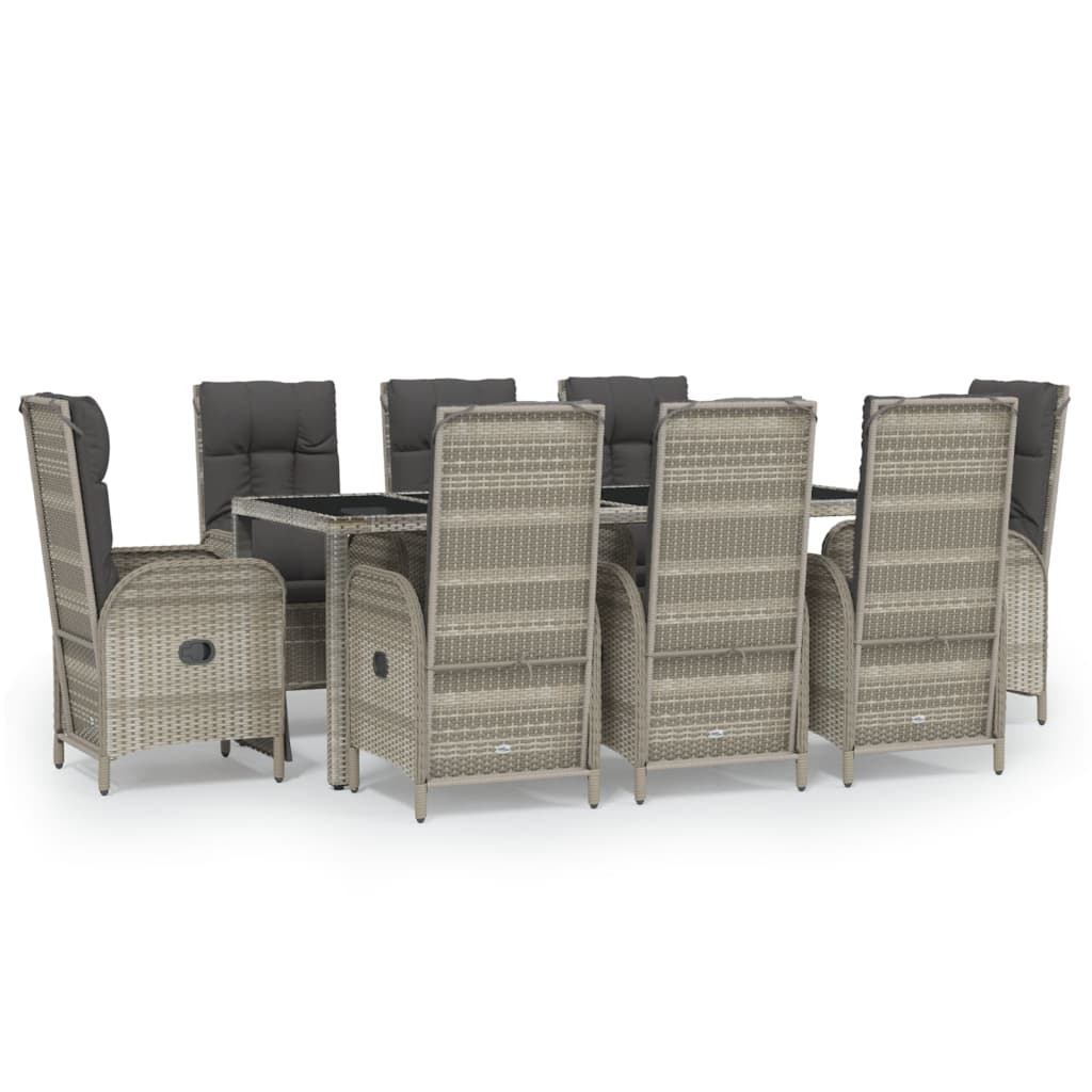 8720845819729_a_en_hd_1 vidaXL 9 Piece Garden Dining Set with Cushions Grey Poly Rattan - Image 2