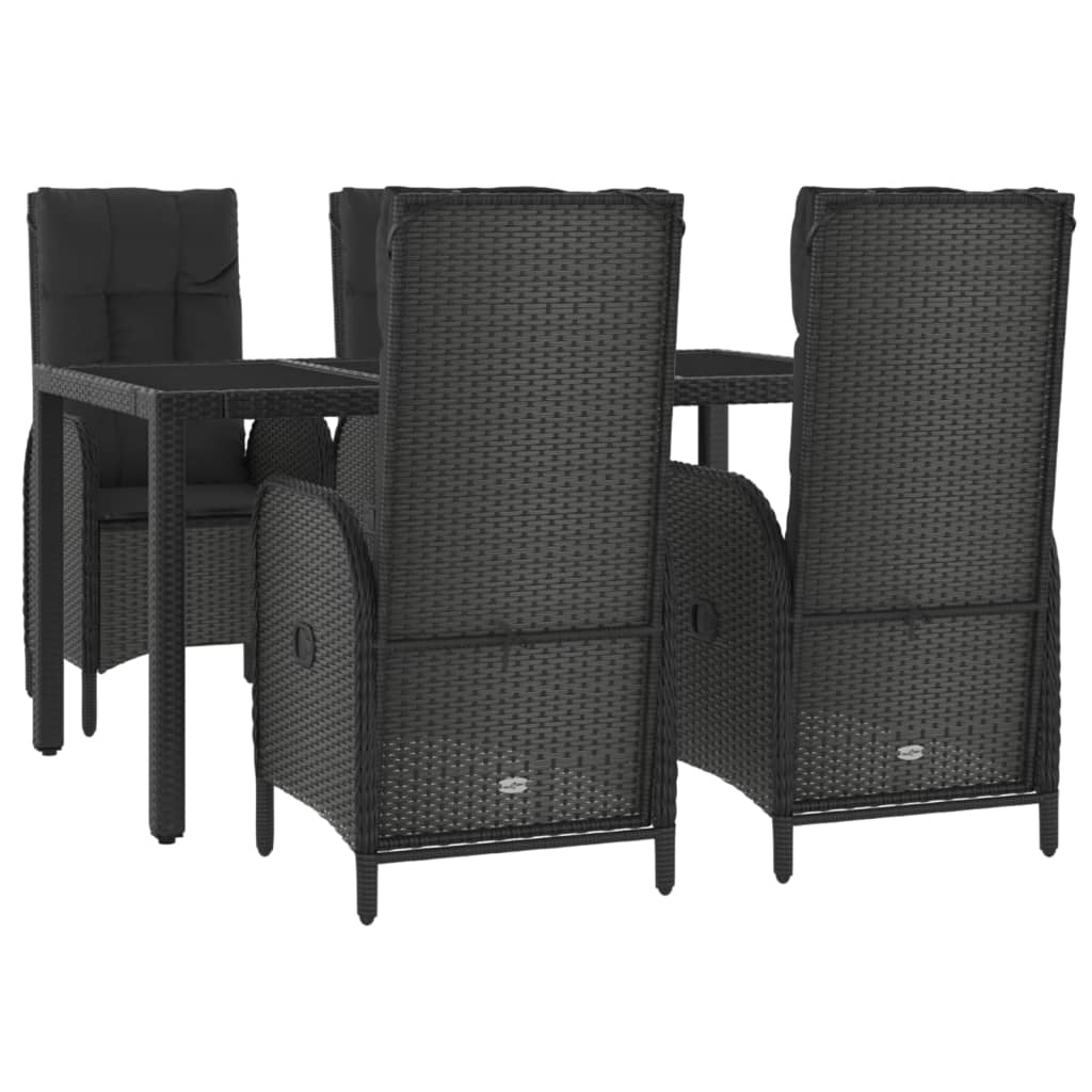 8720845819903_g_en_hd_1 vidaXL 5 Piece Garden Dining Set with Cushions Black Poly Rattan - Image 3