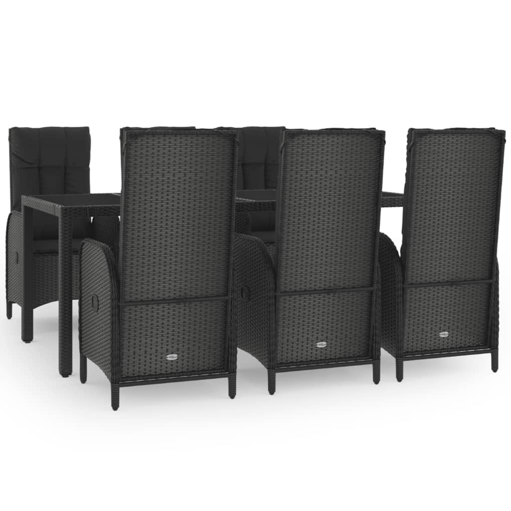 8720845819927_a_en_hd_1 vidaXL 7 Piece Garden Dining Set with Cushions Black and Grey Poly Rattan - Image 2