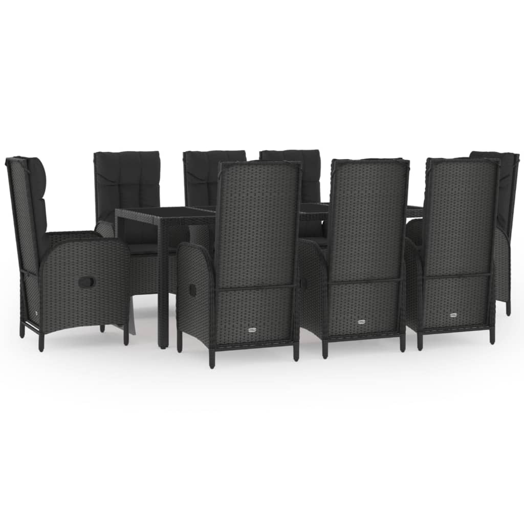 8720845819934_a_en_hd_1 vidaXL 9 Piece Garden Dining Set with Cushions Black and Grey Poly Rattan - Image 2