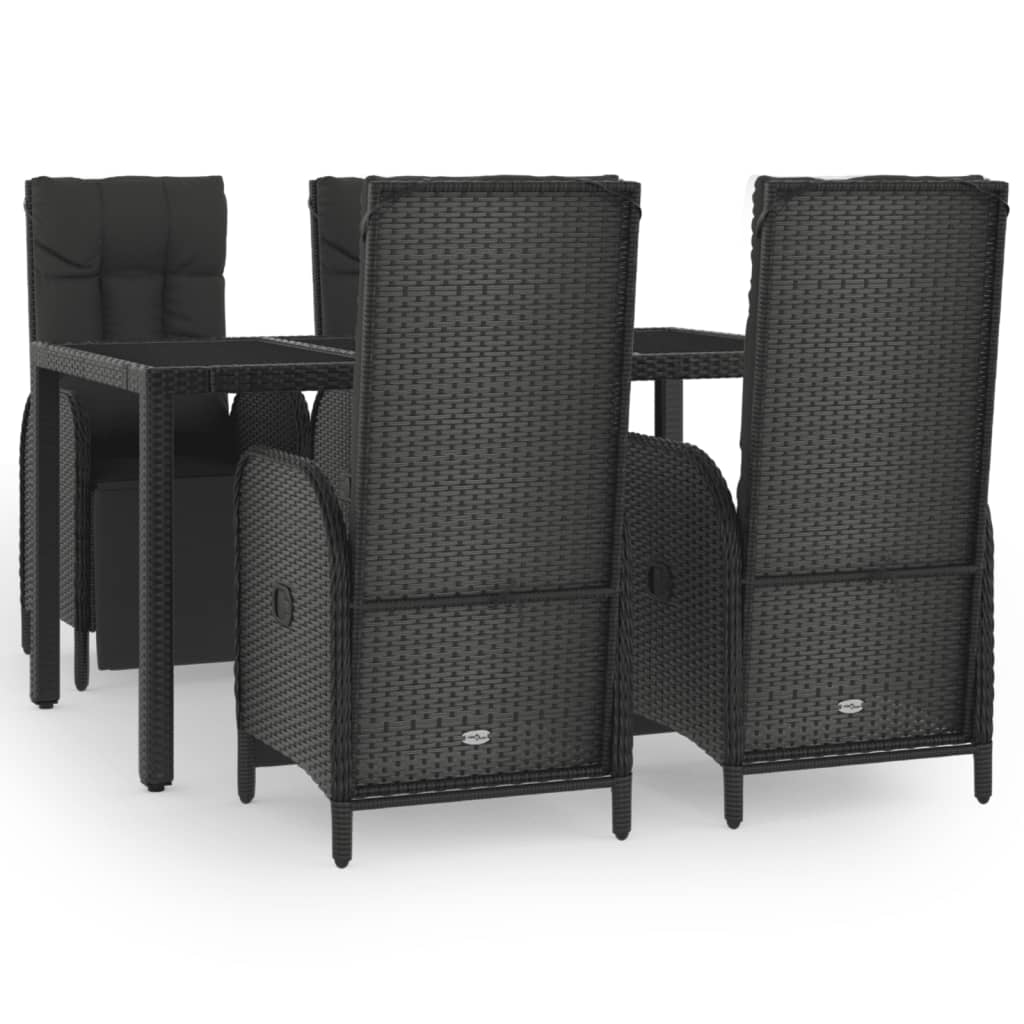 8720845819965_a_en_hd_1 vidaXL 5 Piece Garden Dining Set with Cushions Black Poly Rattan - Image 2